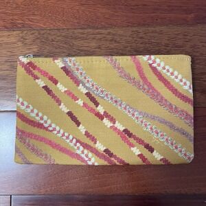 Simply Sisters Lola Hawaiian Shell Lei Tropical Floral Cosmetic Zip Pouch Bag